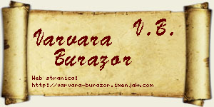 Varvara Burazor vizit kartica